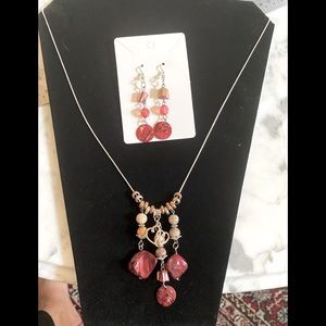 Handmade necklace and earrings set